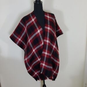 Ann Taylor Loft Plaid Poncho